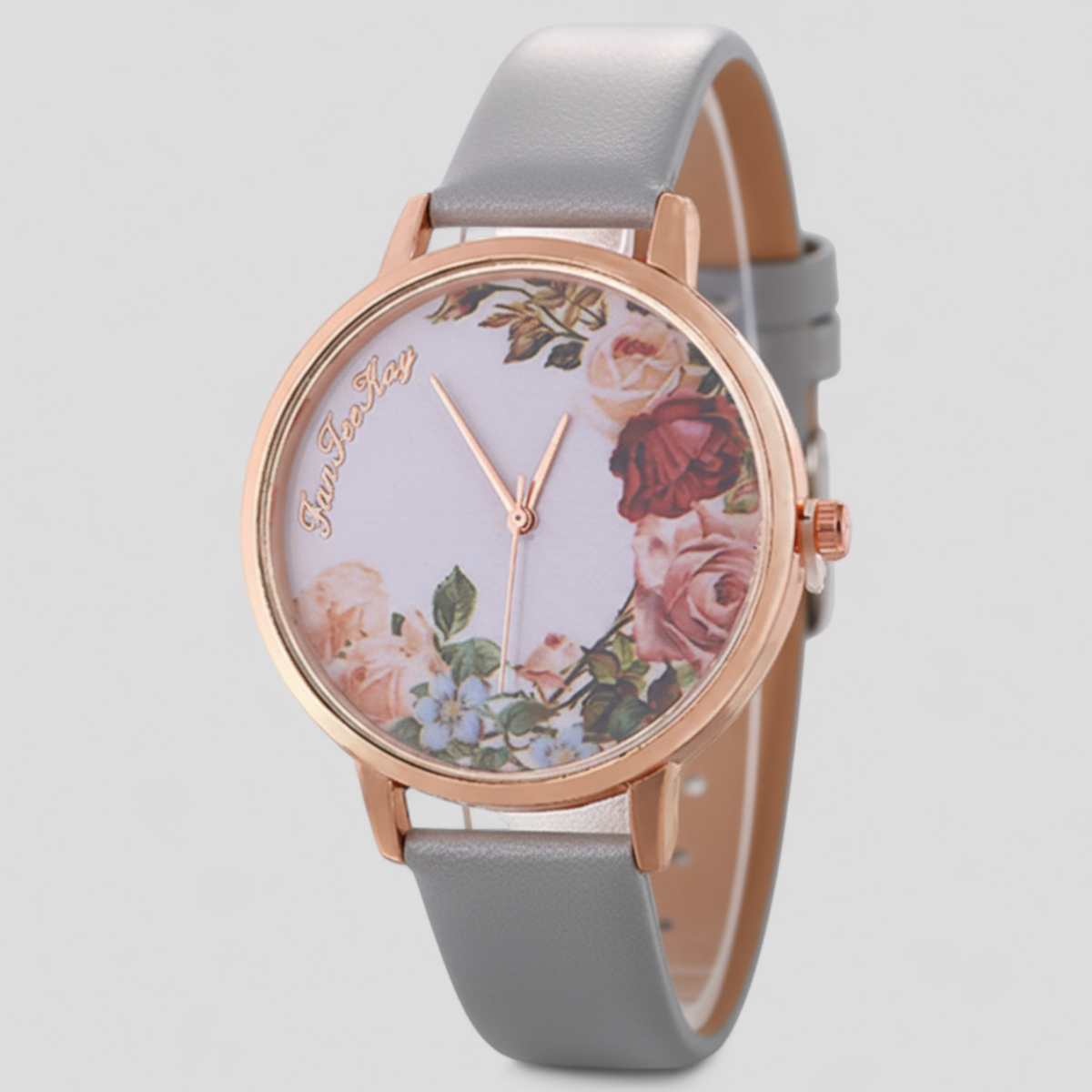 Ashley | Dameshorloge met leren band en simpel, modieus ontwerp-€25 : Ashley | Dameshorloge met leren band en simpel, modieus ontwerp in grijs van Pantinoshop