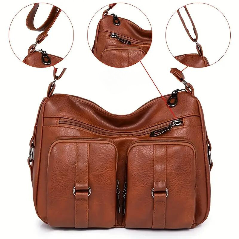 bags : Gwyneth Cargo Tas | Vrouwen tas met meerdere zakken in Bruin van Pantino