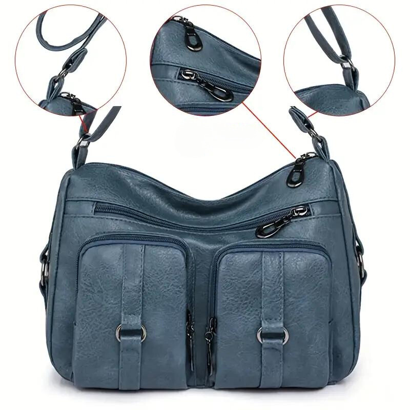 bags : Gwyneth Cargo Tas | Vrouwen tas met meerdere zakken in Blauw van Pantino