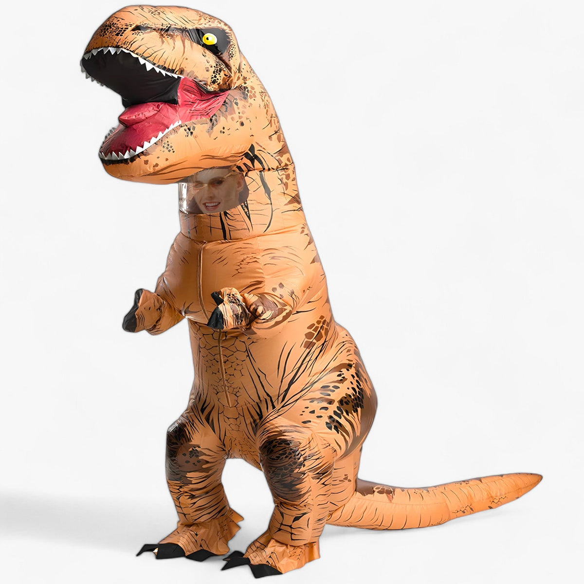 other : Rex | Opblaasbaar T-Rex Kostuum - Leuk voor kinderen en volwassenen in Bruin T-REX van Pantino