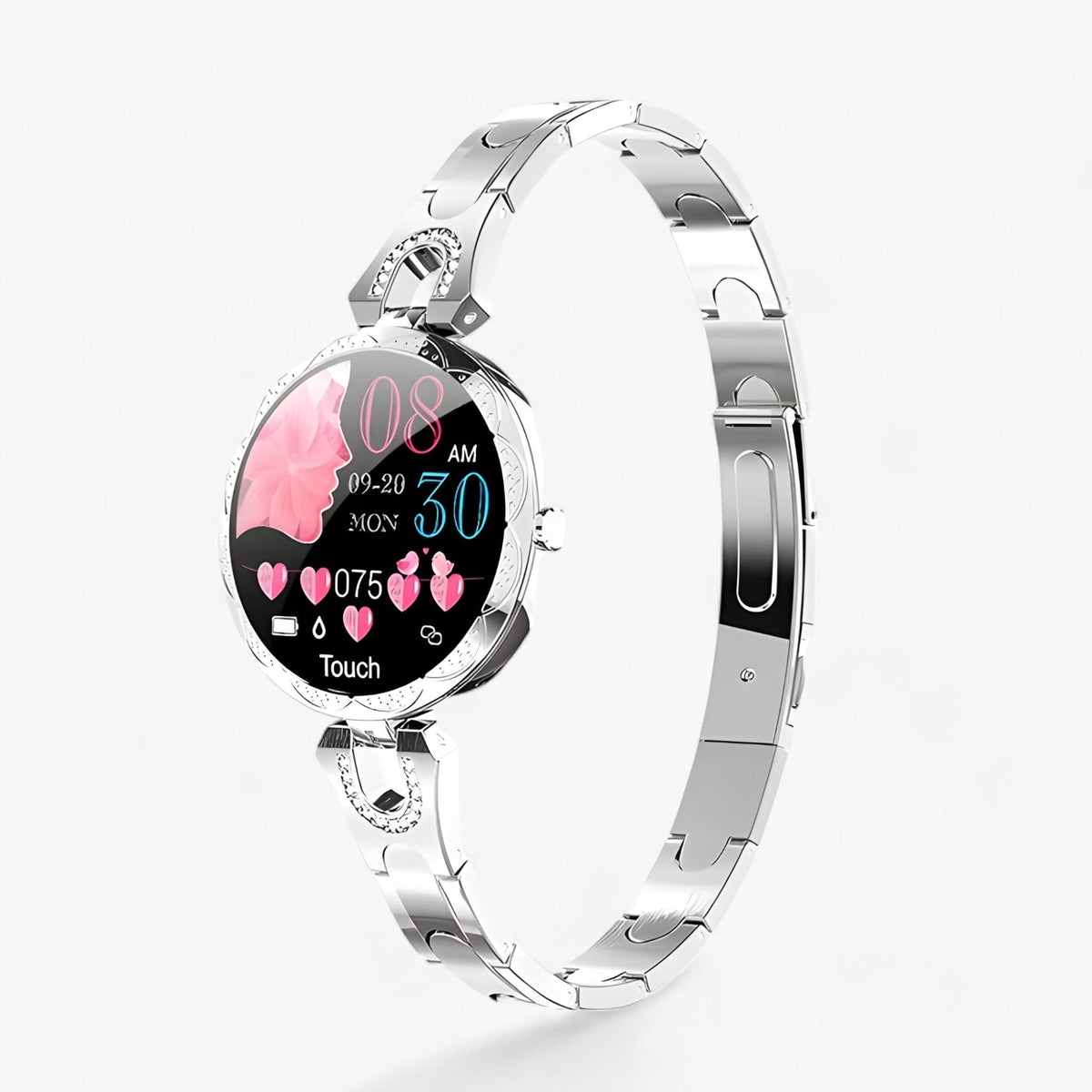 watches : GlamFit | Smartwatch - Elegant, waterdicht en in staat om de voortgang van de fitness te volgen in Zilver van Pantinoshop