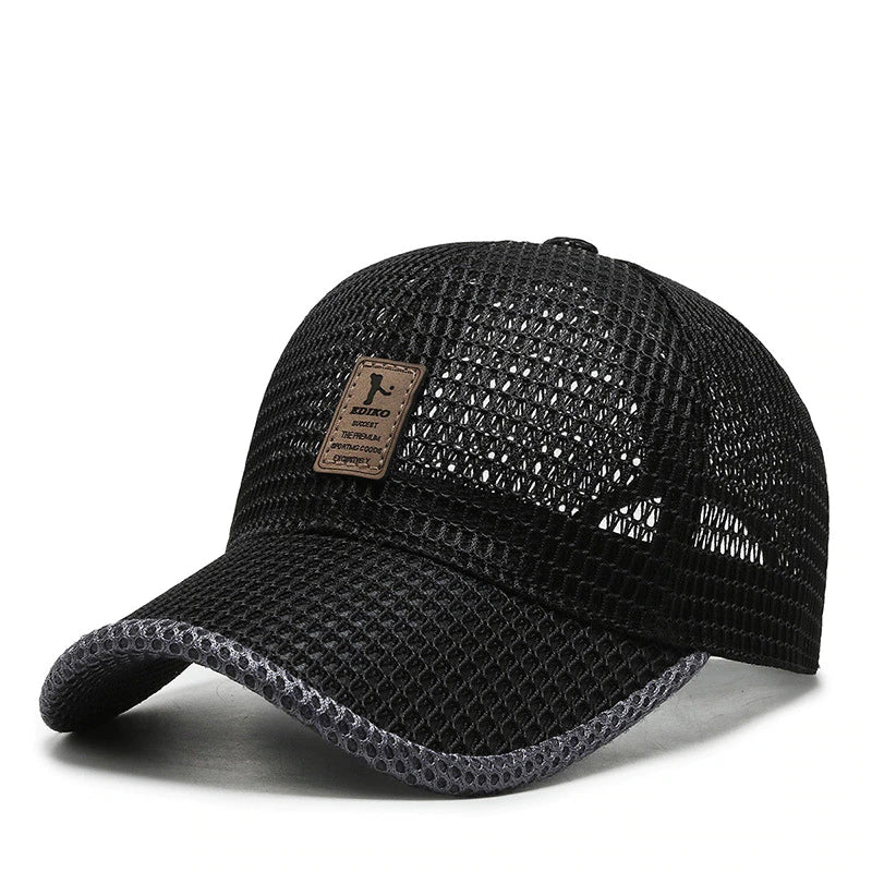 men's fashion : Breeze Cap™ | De ultieme ademende pet voor de zomer in Zwart van Pantino