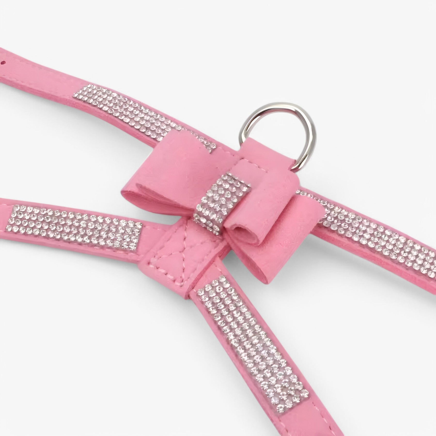 pets : Bella | Fluwelen Leren Harnas met Strik en Strass in van Pantinoshop