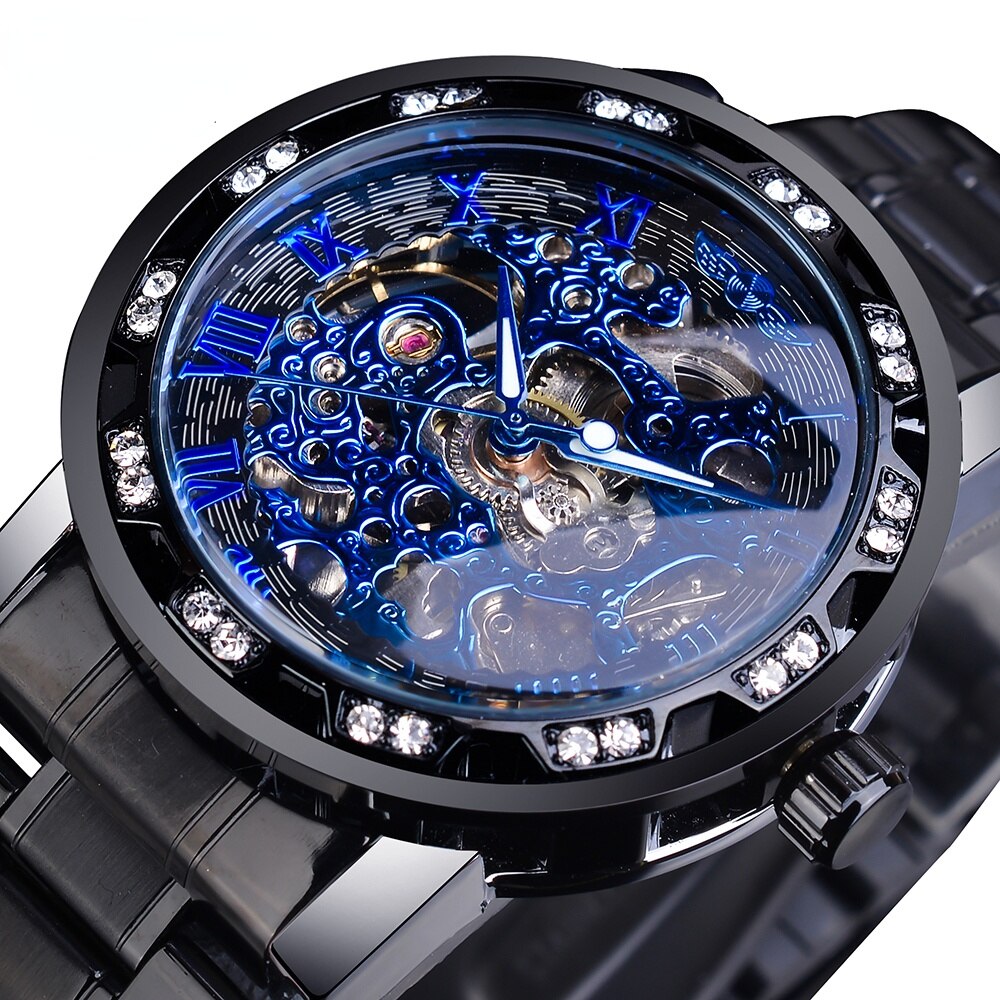 watches : Diamant Watch | Luxe Herenhorloge in Zwart van Pantino