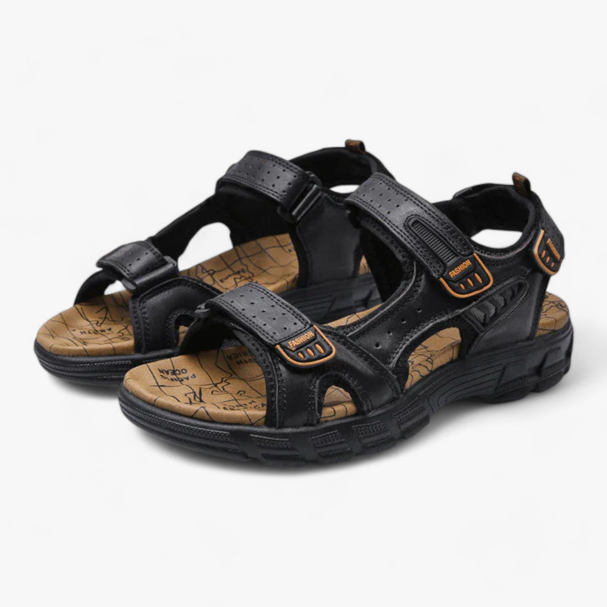 men's fashion : Liam | Orthopedische Sandalen - Comfort en Ondersteuning voor Je Voeten in Zwart van Pantinoshop