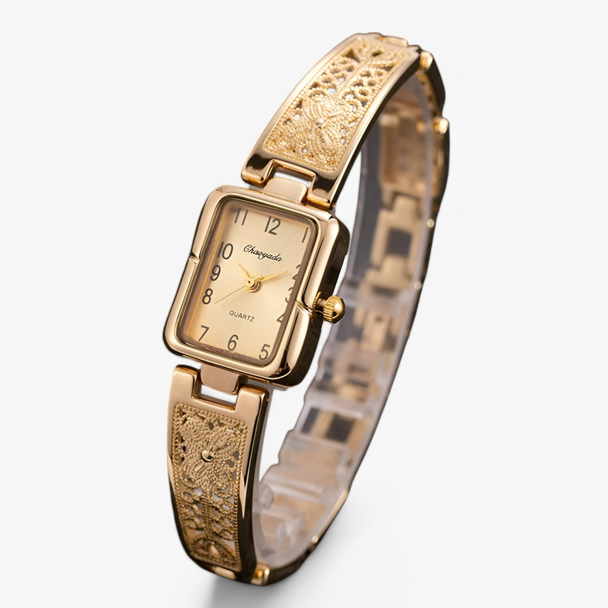 Clarisse | Zilveren en gouden dameshorloge met vierkante wijzerplaat - €25 : Clarisse | Zilveren en gouden dameshorloge met vierkante wijzerplaat in van Pantinoshop