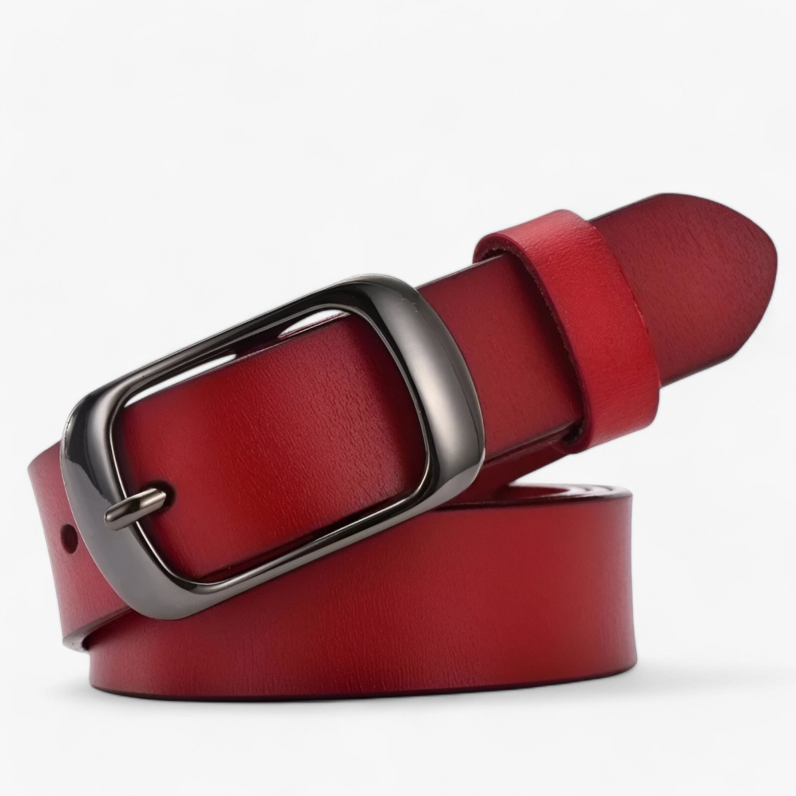 men's fashion : Kisha | Premium leren riem - Casual pasvorm voor jeans in bordeaux Kina van Pantino