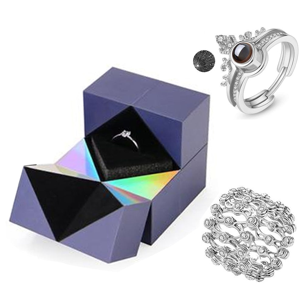 accessories : Ring & Armband Puzzel Box in Zilver van Pantino