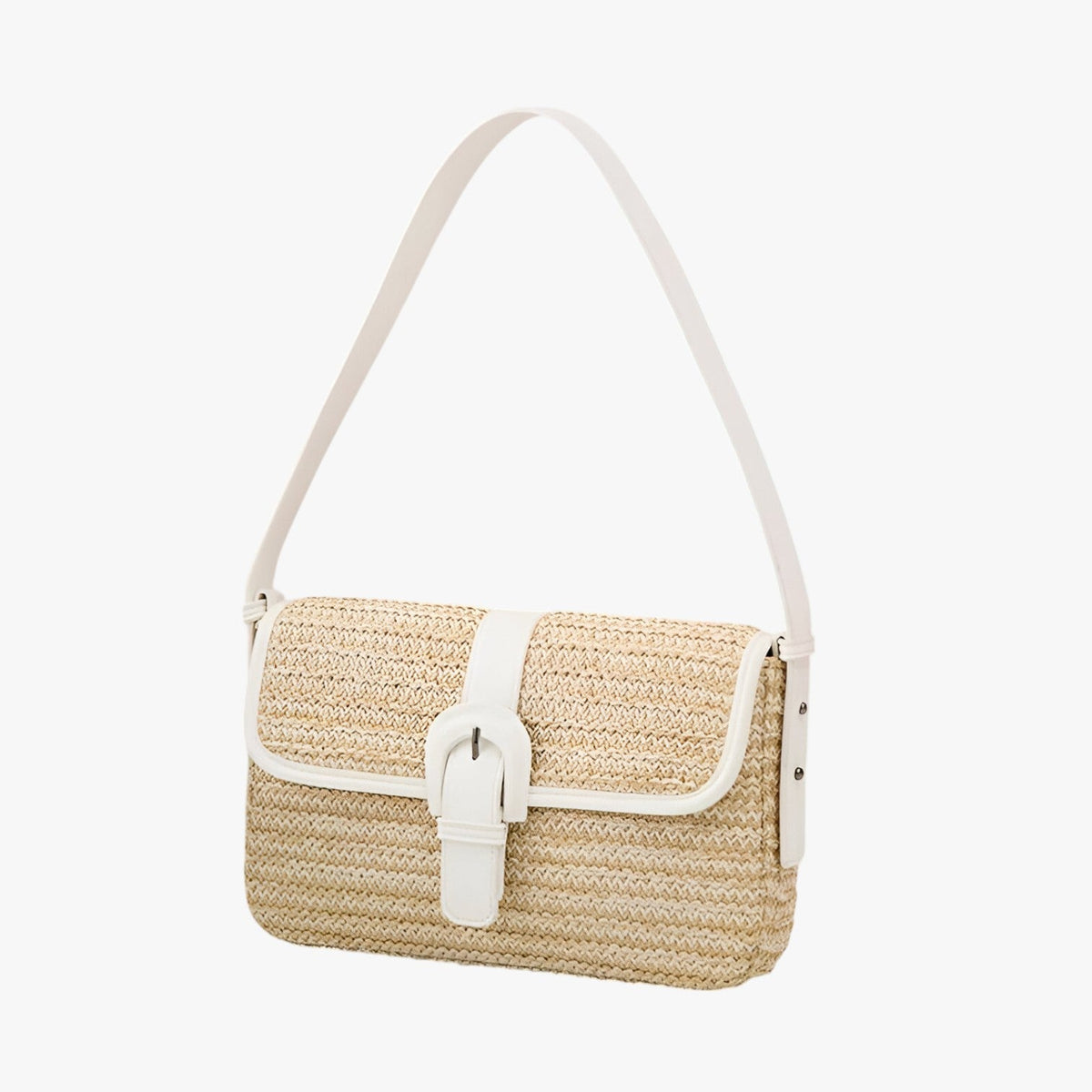 Amelie | Luxe van handgemaakt rieten strandtas- €25 : Amelie | Luxe van handgemaakt rieten strandtas in Wit van Pantinoshop