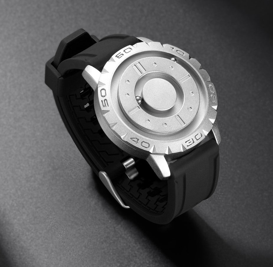 watches : Magnetix | Het uniekste horloge van 2023 in Zilver - rubberen band (uitverkocht) van Pantino