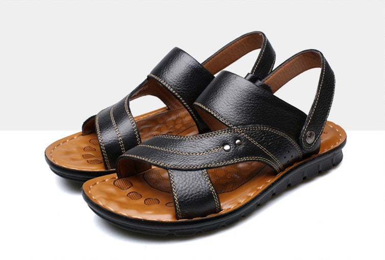 men's fashion : Daan - Zwarte Lederen Sandalen in Zwart van Pantino