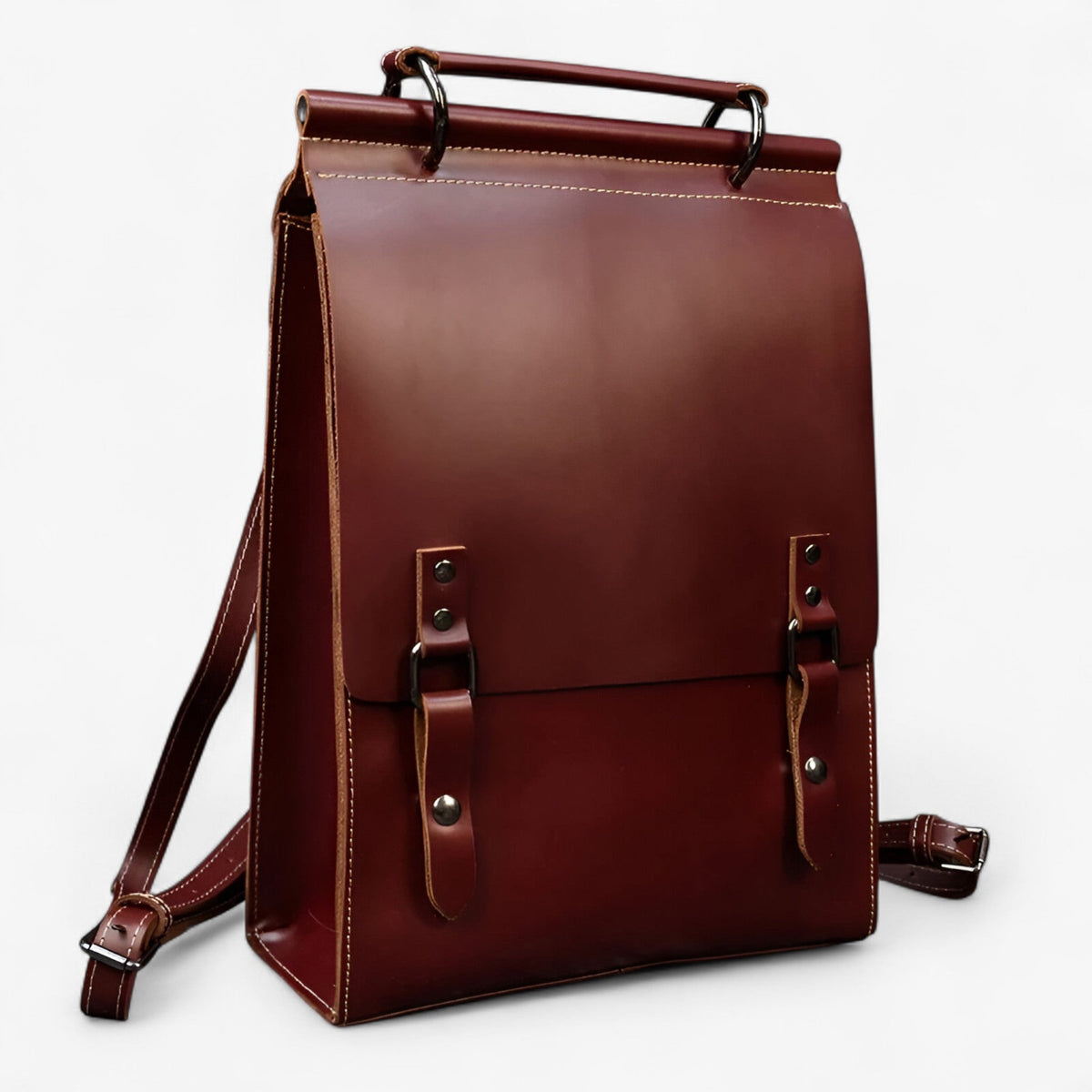 bags : Leren Dames Rugzak in Roodbruin van Pantinoshop