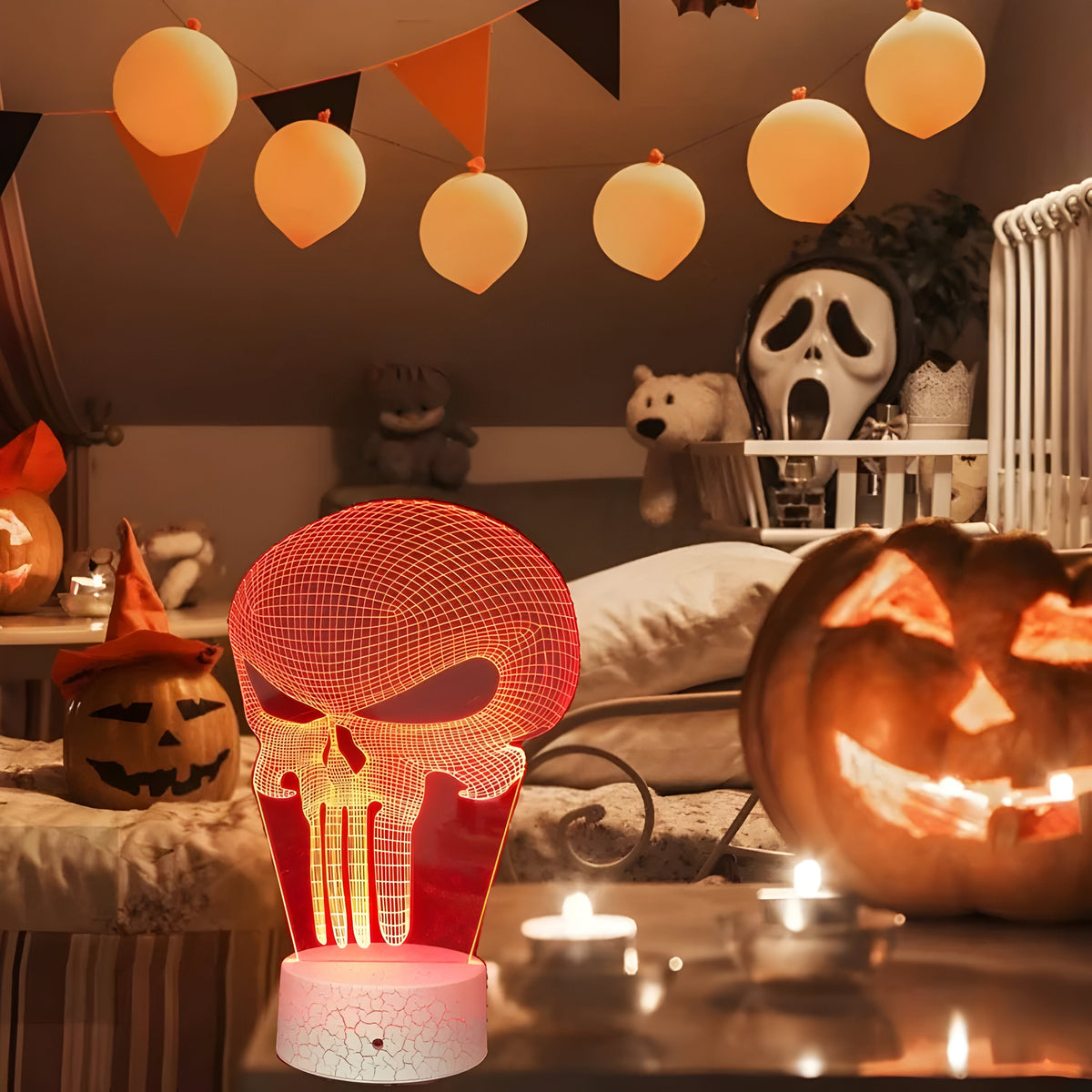 home & garden : Dane | 3D Illusie Lamp Punisher - Perfect Cadeau voor Halloween en Meer in van Pantinoshop