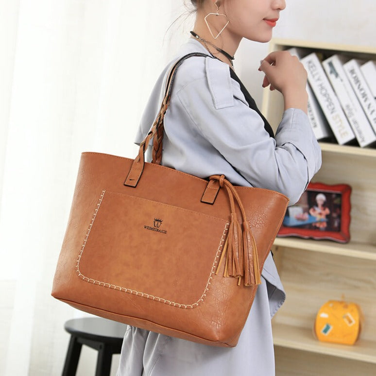 bags : Leren Schoudertas voor dames in van Pantino