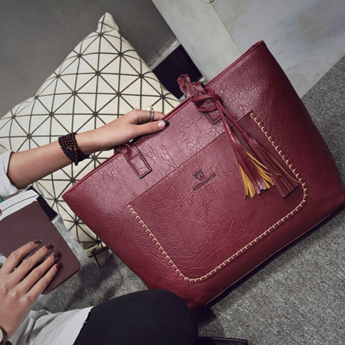 bags : Leren Schoudertas voor dames in van Pantino