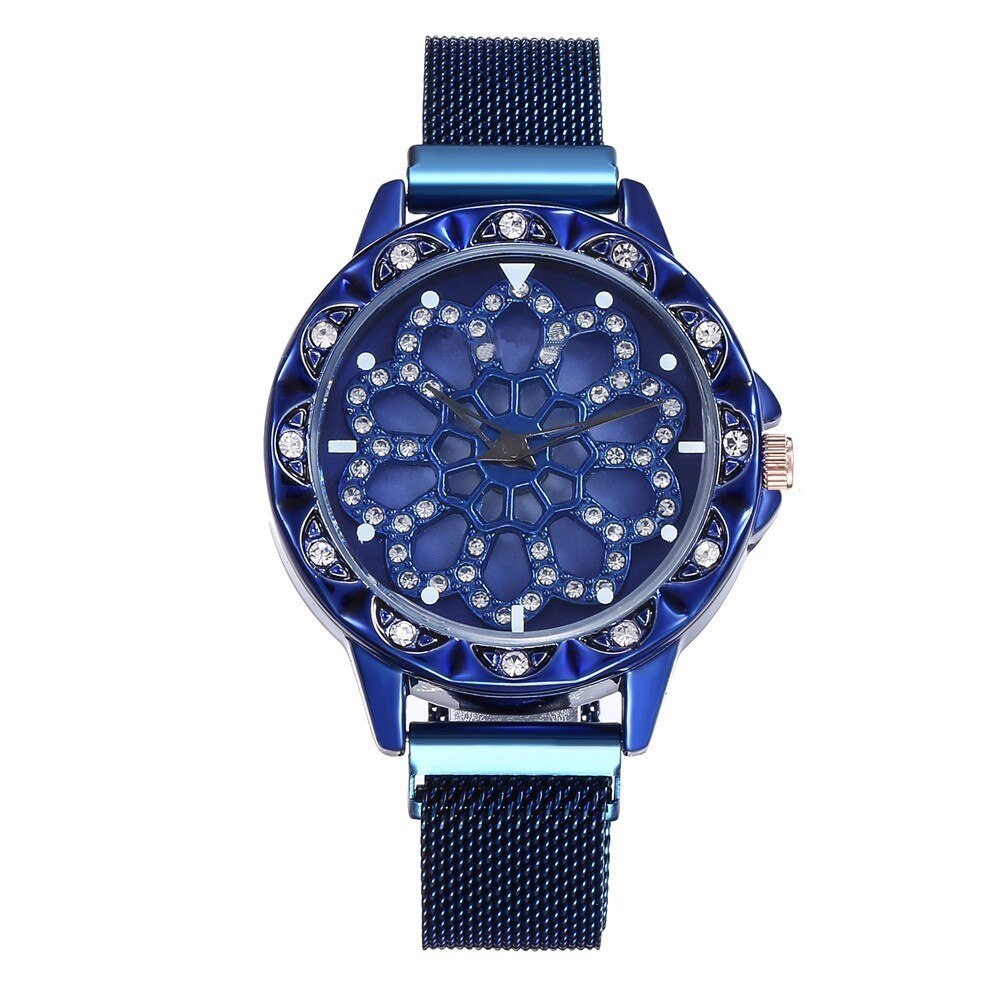 watches : Flower Watch Bloem Horloge in Blauw van Pantino