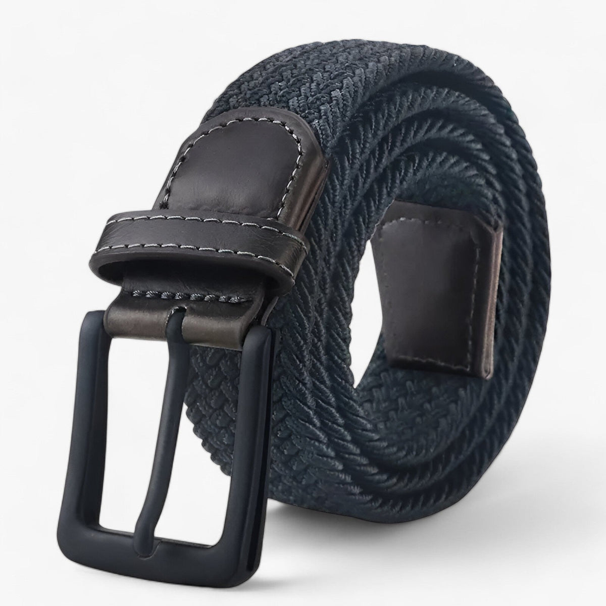 men's fashion : Dane| canvas riem - elegant en comfortabel voor elke outfit in mat zwart van Pantino