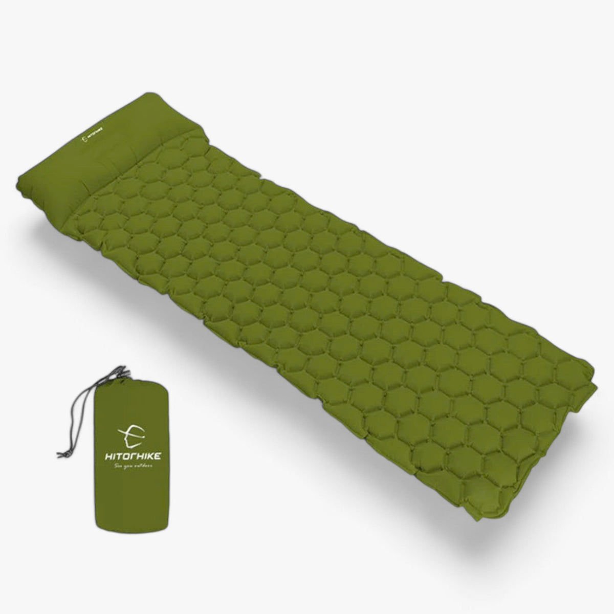 outdoor equipment : Campingmatras | Opblaasbare slaapmat - Comfortabel voor wandelen en buitenactiviteiten in Groen van Pantino