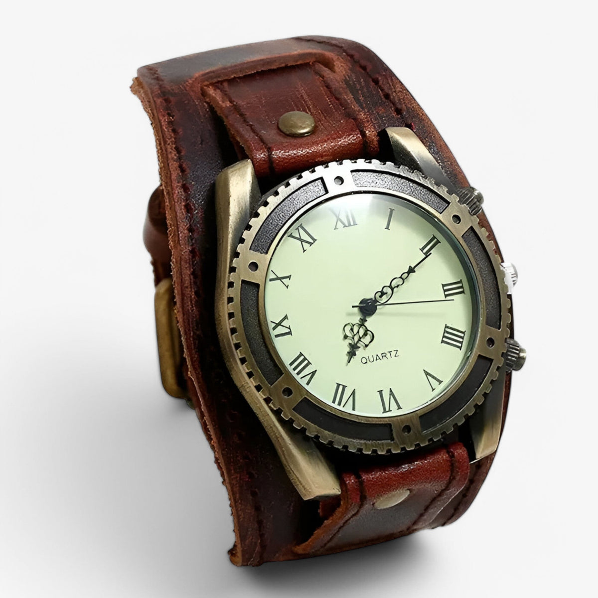 watches : Marius | Vintage lederen horloge met Romeinse cijfers in van Pantinoshop