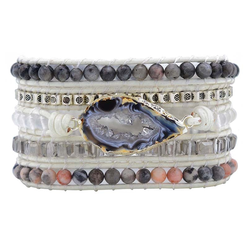 accessories : Magische Labradoriet & Druzy Kristal Gevlochten Armband in van Pantino
