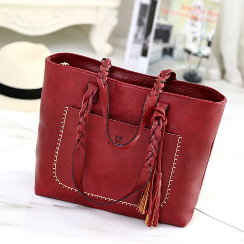 bags : Leren Schoudertas voor dames in van Pantino