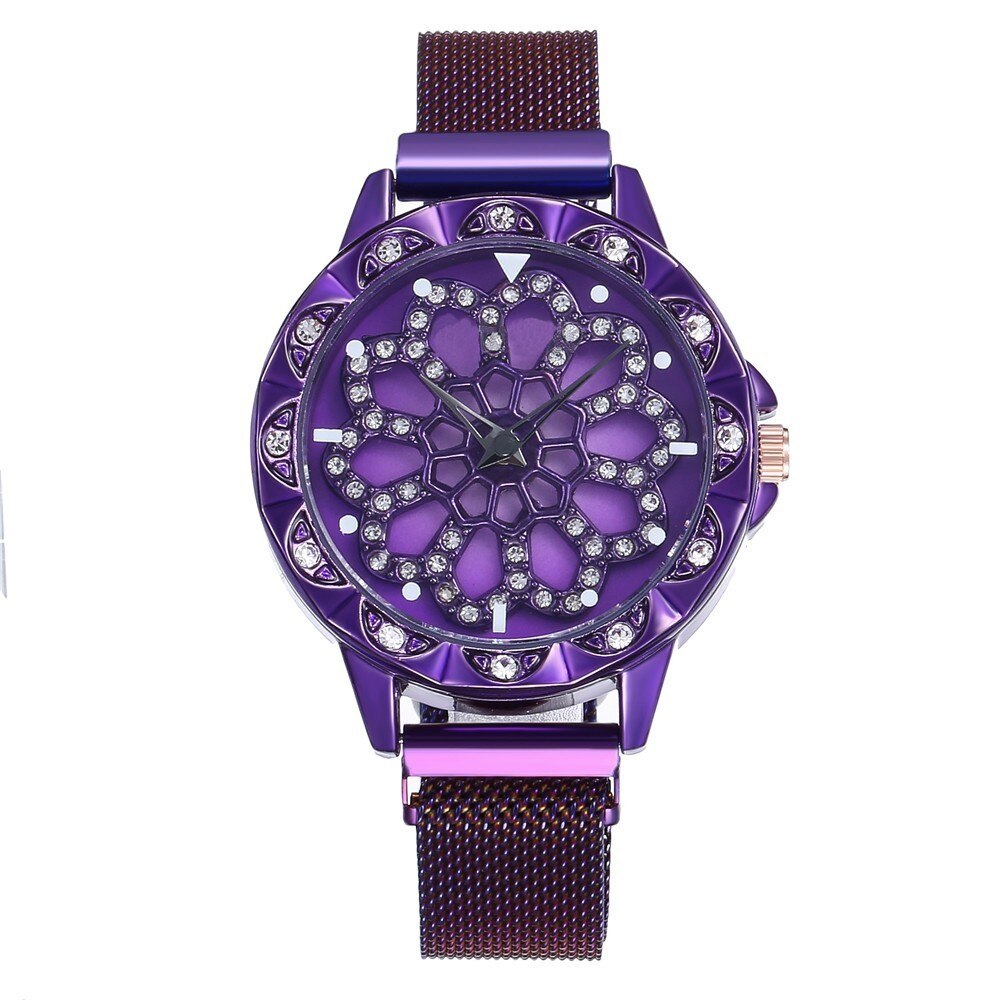 watches : Flower Watch Bloem Horloge in Paars van Pantino