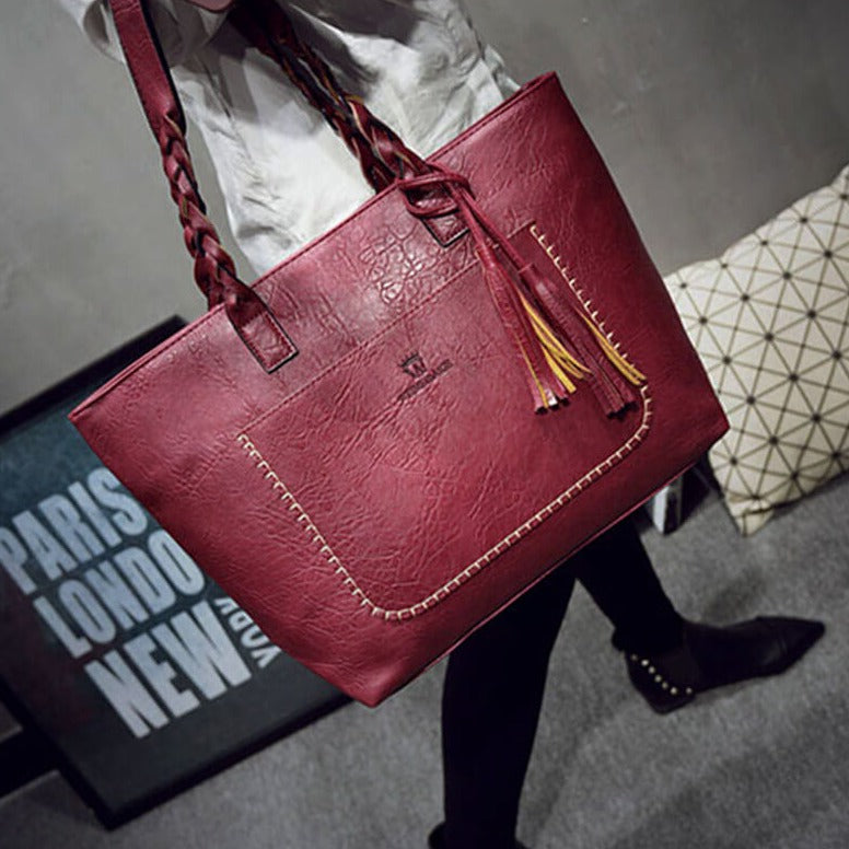 bags : Leren Schoudertas voor dames in van Pantino