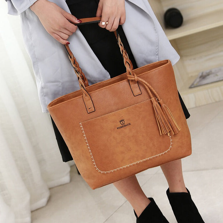 bags : Leren Schoudertas voor dames in van Pantino