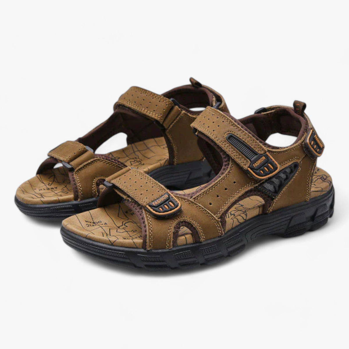 men's fashion : Liam | Orthopedische Sandalen - Comfort en Ondersteuning voor Je Voeten in Bruin van Pantinoshop