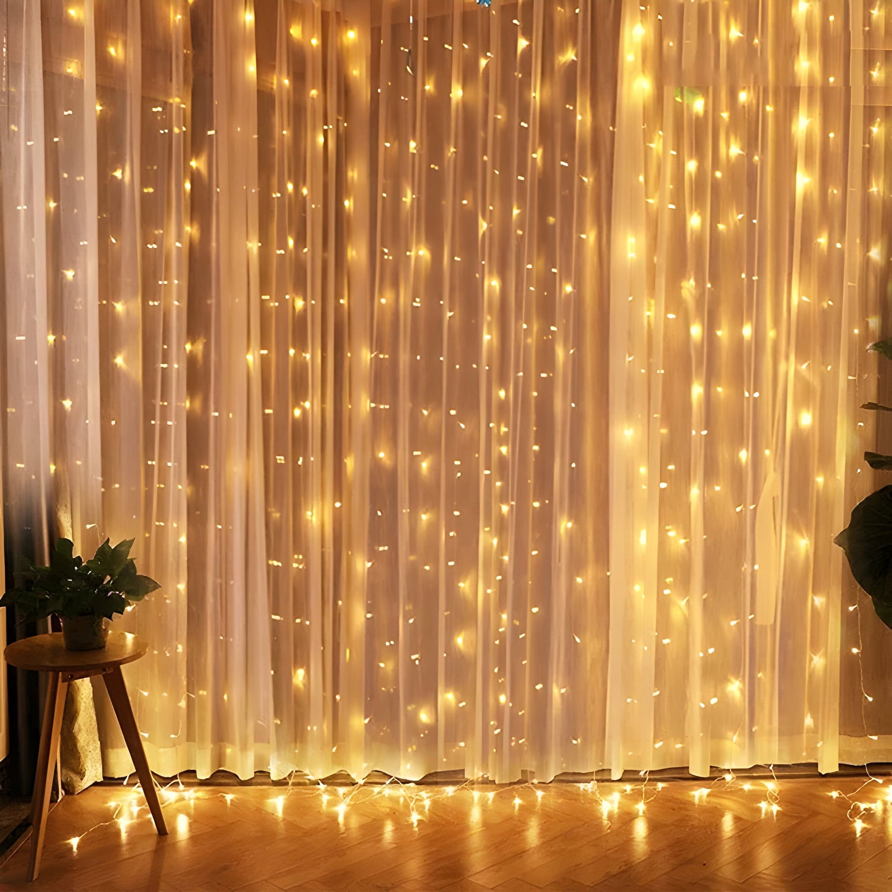 home & garden : Twinkle | Kerstgordijnverlichtingsslinger - Feestelijk decor en kerstcadeau in Warm wit van Pantino
