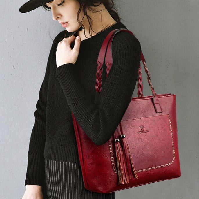 bags : Leren Schoudertas voor dames in van Pantino
