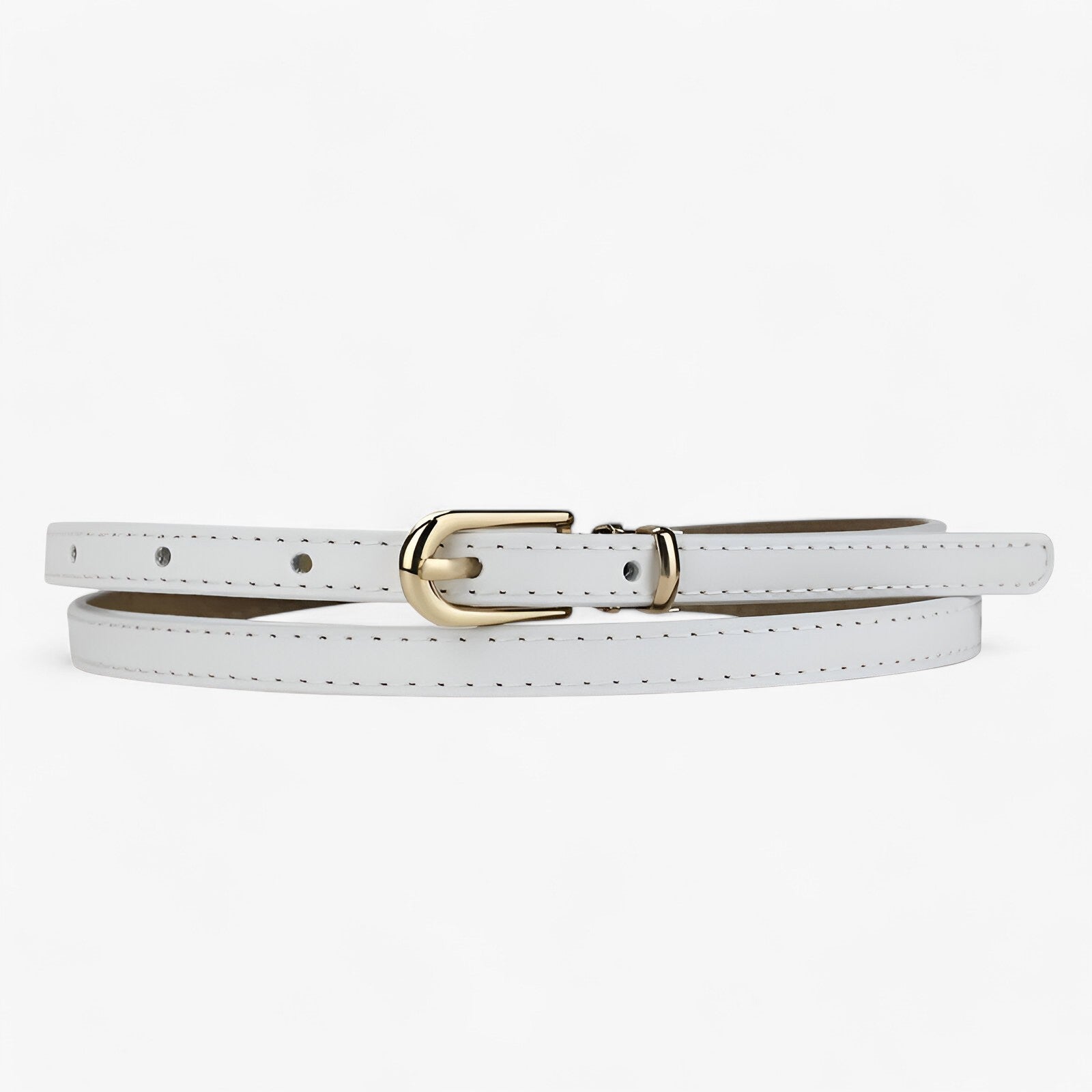 Helen | Damestrik - Echte leren in dun ontwerp voor een moeiteloze stijl- €25 : Helen | Damestrik - Echte leren in dun ontwerp voor een moeiteloze stijl in Wit van Pantino