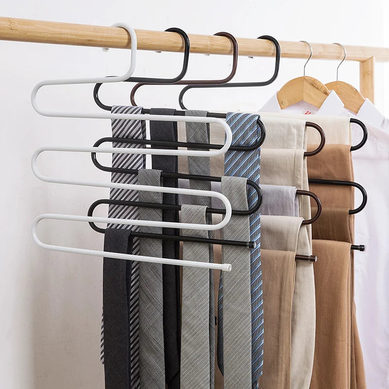 home & garden : Hanger voor de pantalon | S-vormige steun met 5 lagen - Ruimtebesparend in de kast (1 + 1 GRATIS) in van Pantino