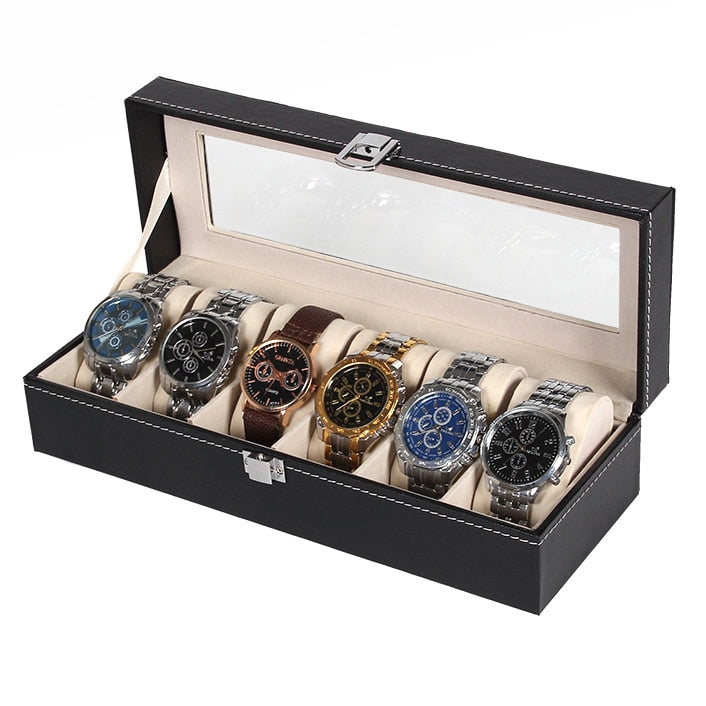 accessories : Lederen Horloge Doosje in 6 Roosters van Pantino