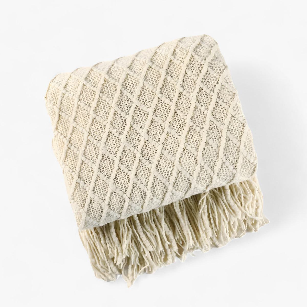 home & garden : Ely | Nordic Kasjmierlook Deken - Stijlvol en Comfortabel in Beige van Pantinoshop