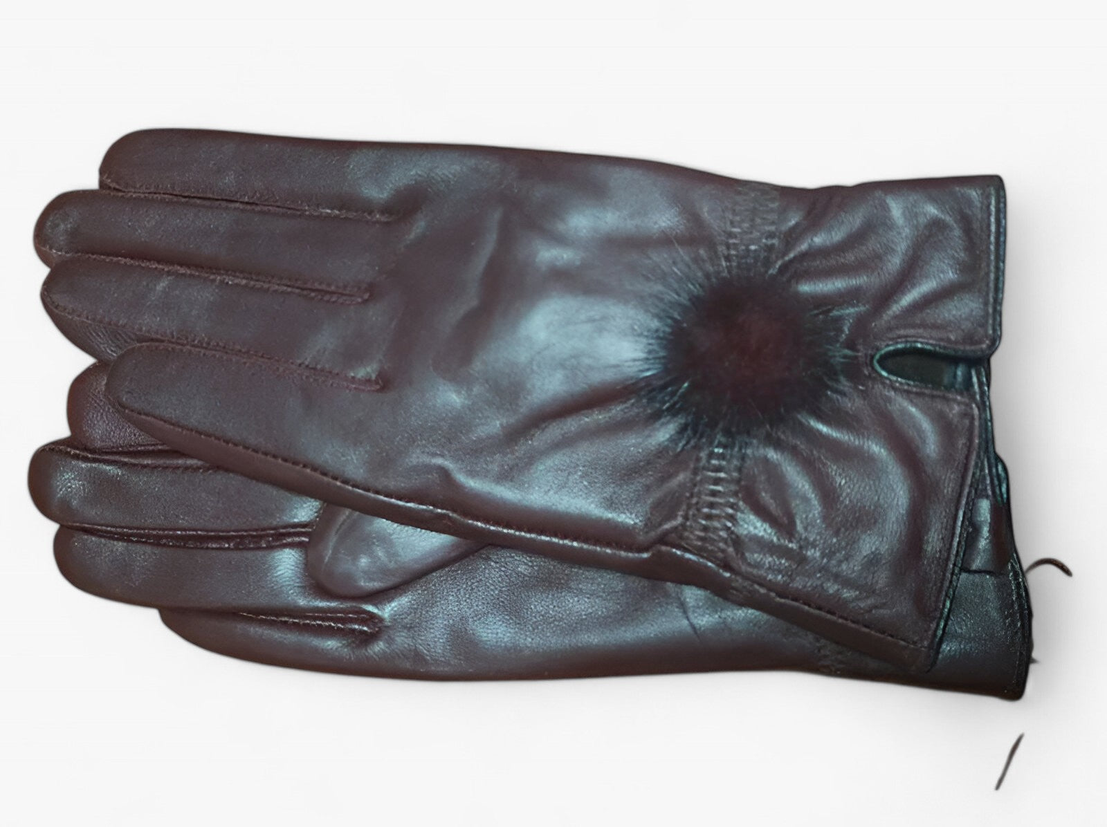 men's fashion : Lena | Warme leren handschoenen - Luxe en stijl in Chocolade One Size van Pantino