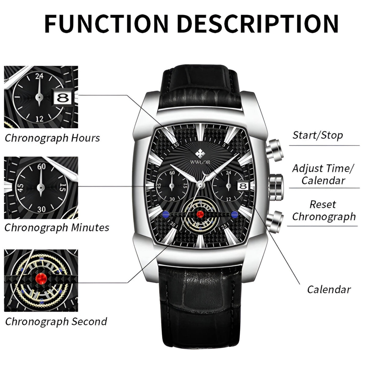 watches : Dante | Luxe leren sporthorloge in van Pantinoshop