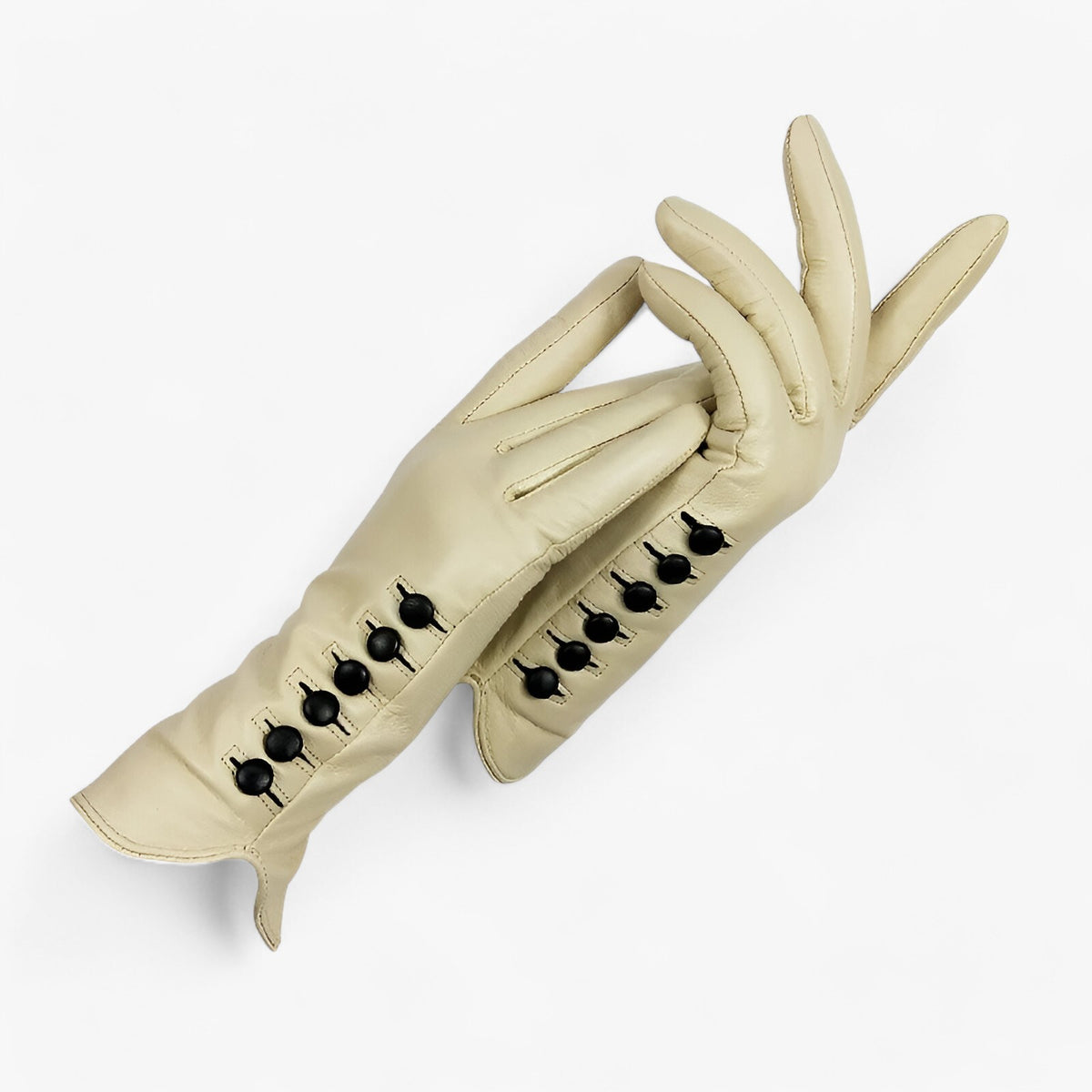 accessories : Myra | Luxe Leren Handschoenen voor Koude Dagen in melkwit van Pantino