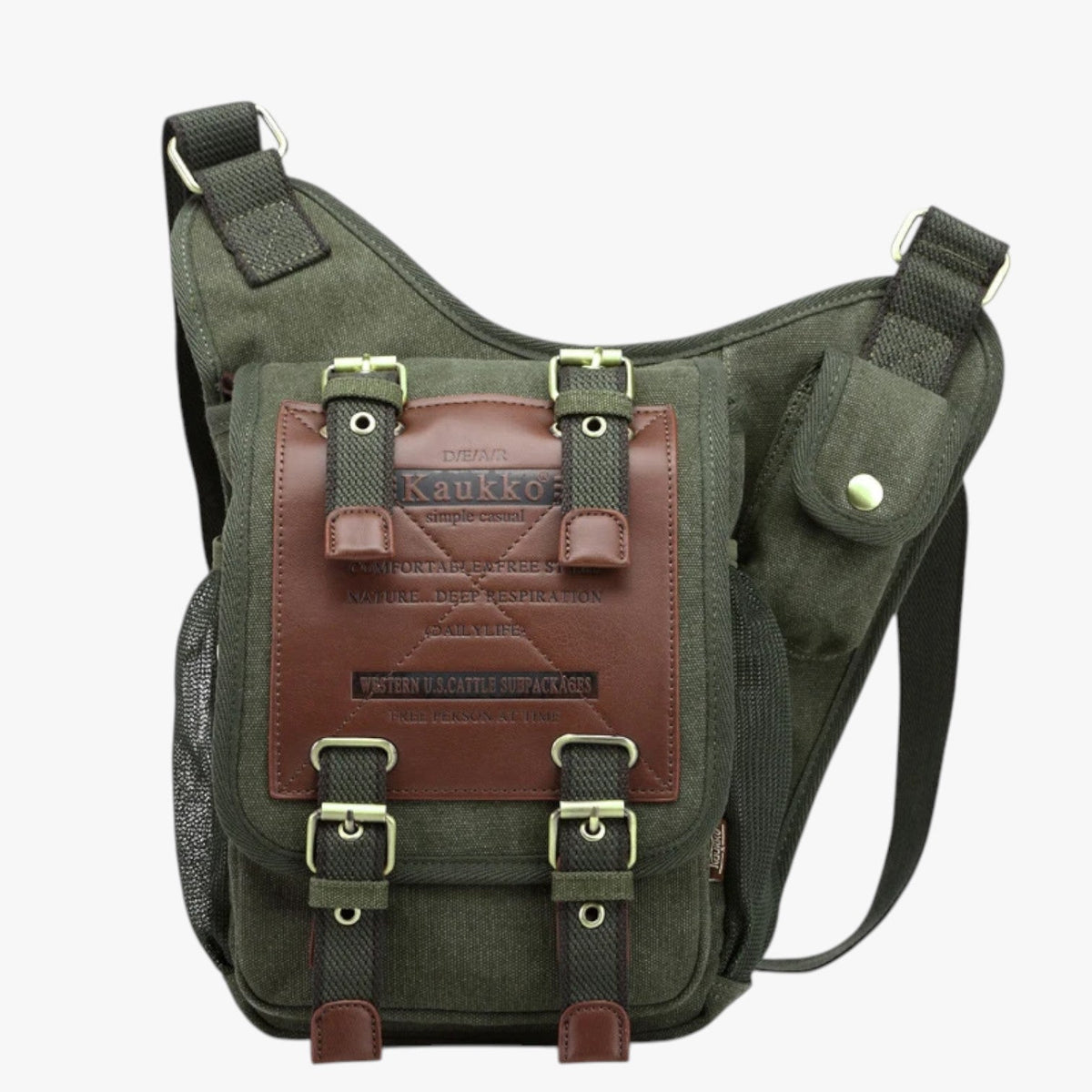 Adam | Heren Messenger Tas van Vintage Nylon Praktisch, Lichtgewicht, Altijd bij Jou- €25 : Adam | Heren Messenger Tas van Vintage Nylon Praktisch, Lichtgewicht, Altijd bij Jou in Militairgroen van Pantinoshop