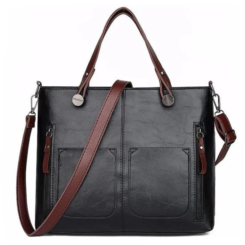 bags : VintageVogue™ Luxe Dames Schoudertas in Zwart van Pantino