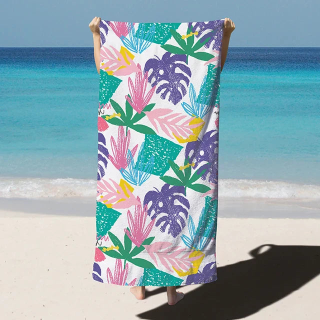 home & garden : Grandy - Sneldrogende microvezel strandhanddoek, extra grote zwembadhanddoek in Paars 90x180cm van Pantino