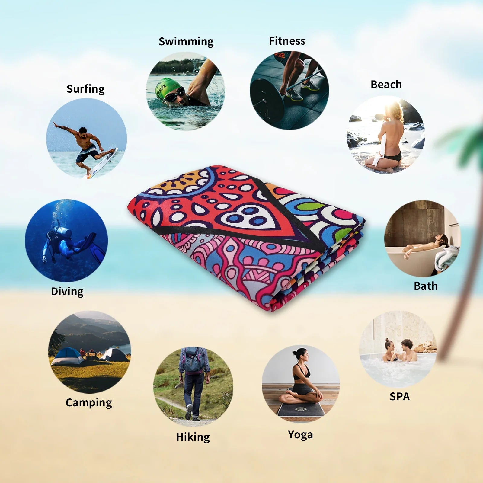 home & garden : Grandy - Sneldrogende microvezel strandhanddoek, extra grote zwembadhanddoek in van Pantino