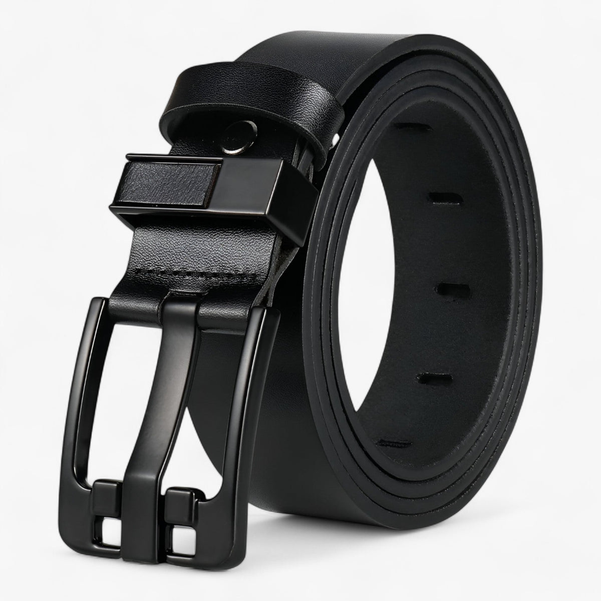 Belts : Jaxson | Heren leren armband – stijlvol en duurzaam voor elke gelegenheid in Zwart van Pantino