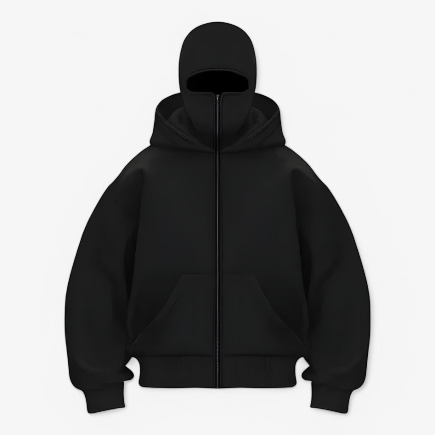 Jacket : Jessy | Fleece bivakmuts met volledige ritssluiting in Zwart van Pantino