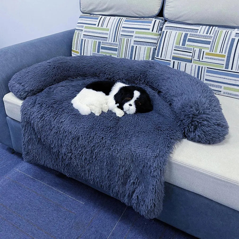 pets : Quishy - Wasbaar Huisdier Sofa Pluche Deken in Small (70x70) Donker Blauw van Pantino