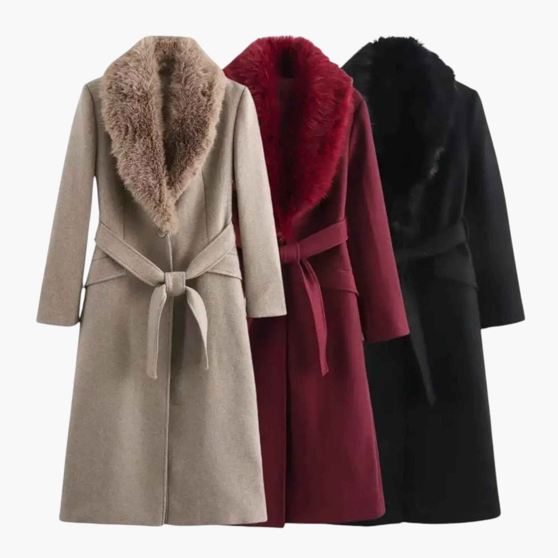 Mary | Lange Dames Jas Winter met Bontkraag