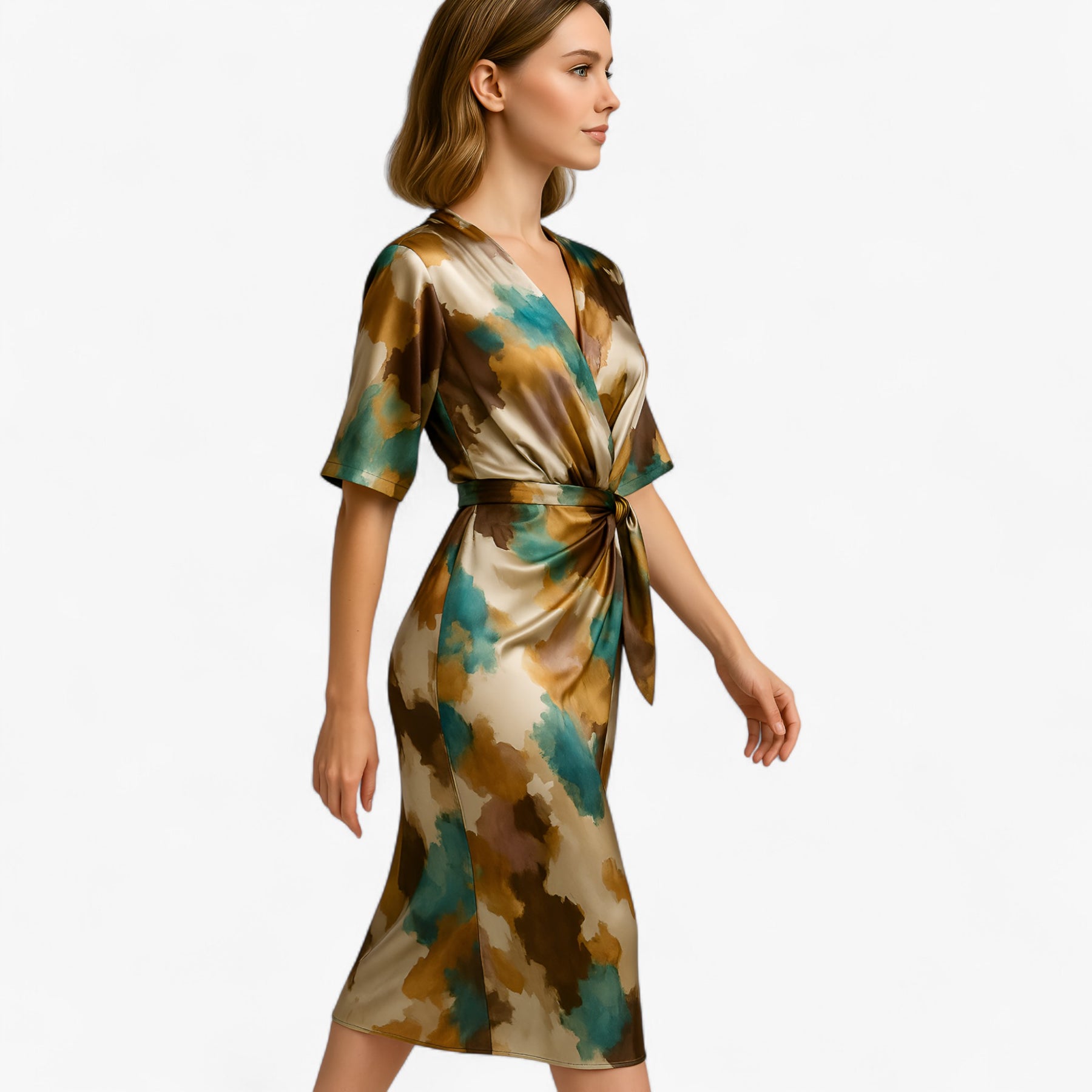 Women's Dress : Geneva | Lange Jurk Dames met Abstracte Print in van Pantino