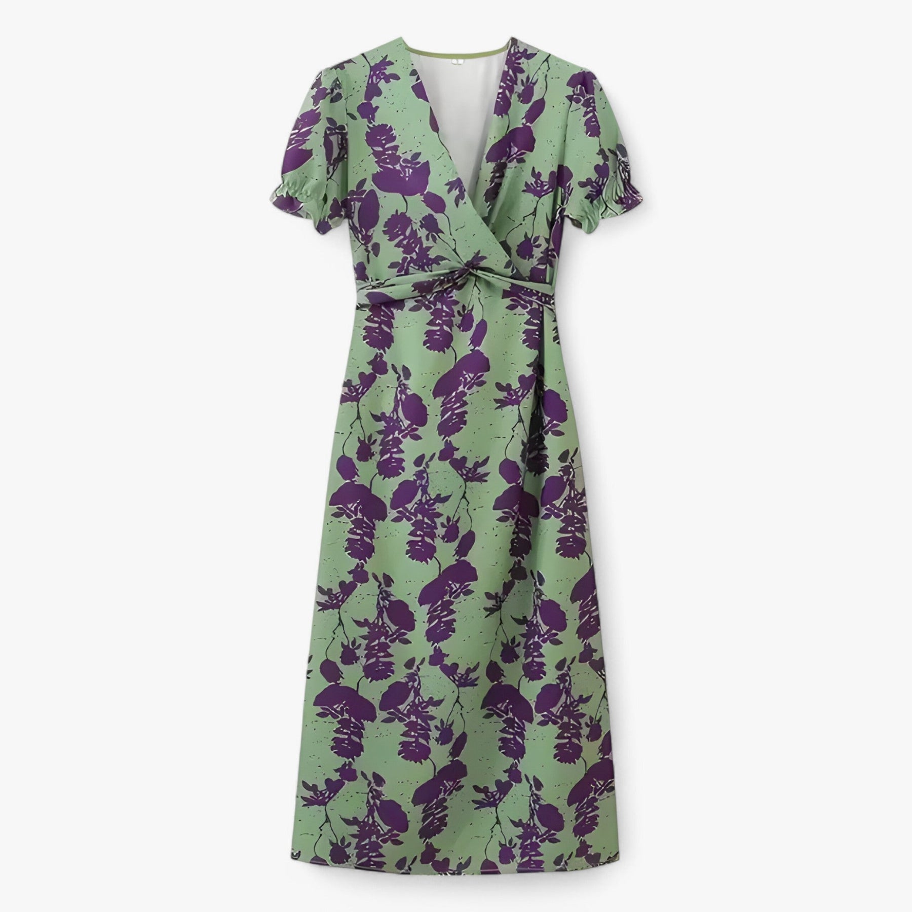 (Pinterest) Jurken : Amara | Lange Jurk Dames met Bloemenprint in Groen en Paars van Pantino
