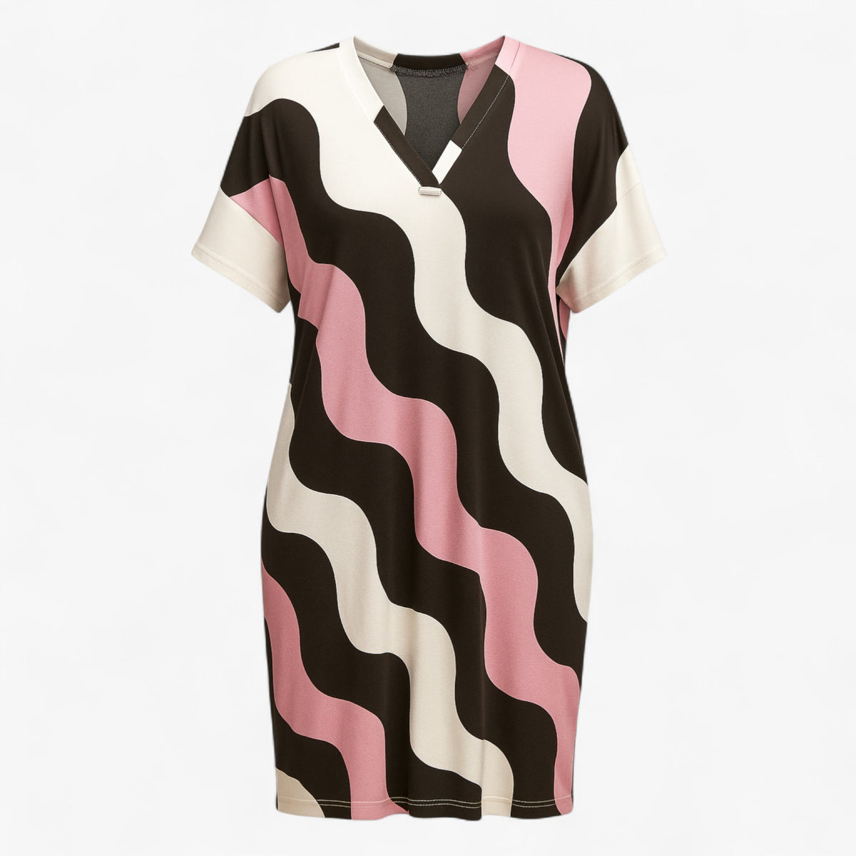 Women's Dress : Lacey | Lange Jurk Dames met V-Hals voor Feestelijke Kleding in Rosa van Pantino