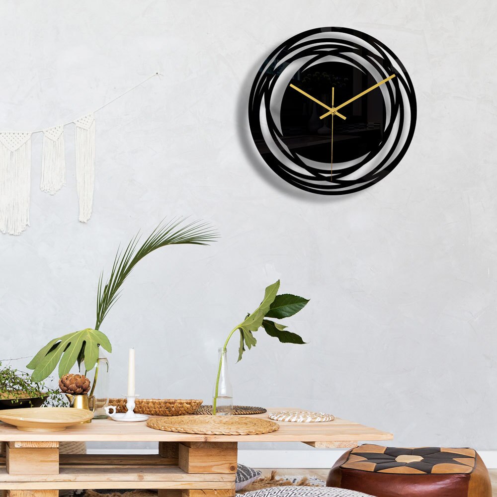 home & garden : Moderne Wandklok "ZwartElegantie" | Stijlvol zwart horloge - brengt een vleugje elegantie in elke kamer in van Pantinoshop